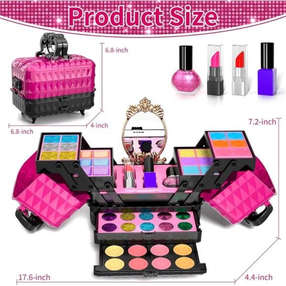 Kids Makeup Kit, 52 Pcs Pretend Makeup , Washable Non Toxic Make Up For Kids - Picture 6 of 6